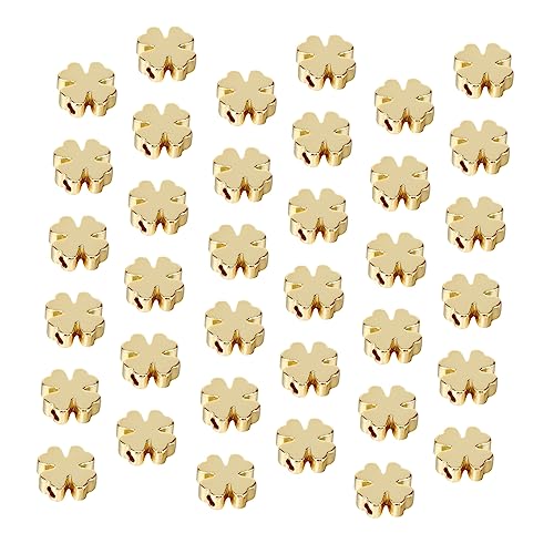 UTHCLO 60 Stück Glatte Abstandsperlen für DIY Schmuck Gold für Armbänder und Kunsthandwerk Zubehör für Schmuckherstellung von UTHCLO
