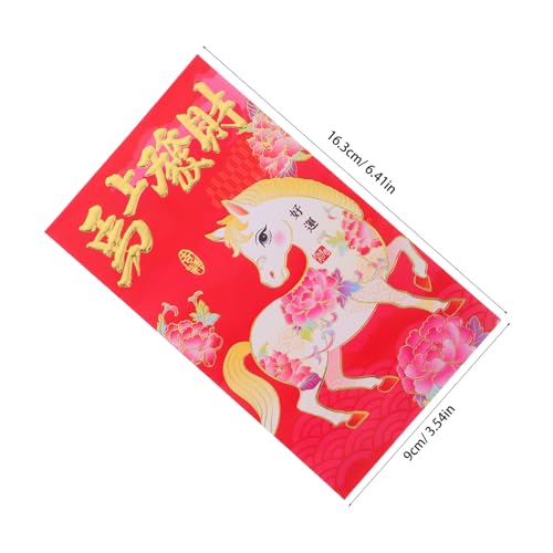 UTHCLO 60 Stück Pferdejahr Rote Umschläge Großes Fassungsvermögen Geldumschläge Chinesisches Neujahr Frühlingsfest Glückwunschumschläge Vielseitig für Hochzeit Geschenkverpackung von UTHCLO