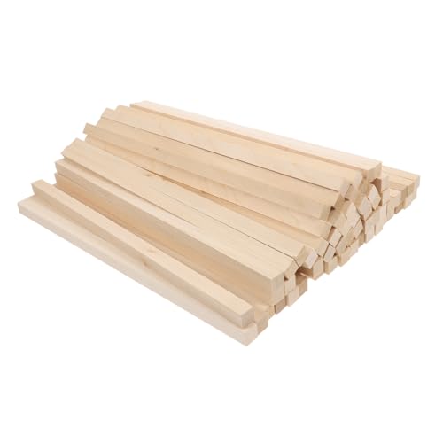 UTHCLO 60 Stück Quadratische Basswood Holzleisten Naturbelassene Holzstäbe zum Basteln Stabile Holzdübelstangen für DIY Projekte Vielseitig Einsetzbar für Heimwerker und Dekoration von UTHCLO