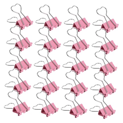 UTHCLO 60 Stück Teiliges Herzförmige Foldback Clips in Starke Haltekraft und Kreatives Design Vielseitige Büroklammern für Schule Büro und Zuhause Organisieren von Dokumenten und Papieren von UTHCLO