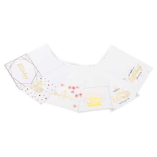 UTHCLO 60Stücke Geburtstagskarten Elegante Klappkarten mit Goldprägung für Geburtstagsfeiern Designs für Familie Freunde und Kollegen Langlebiges Papiermaterial von UTHCLO