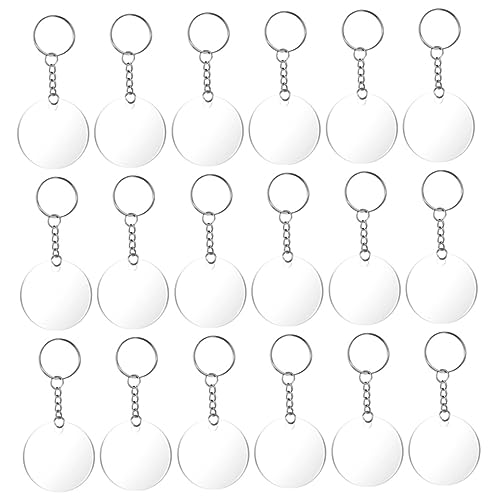 UTHCLO 60Stücke Teiliges Set Runde Acryl Schlüsselanhänger DIY Acrylplatten und Schlüsselringe zum Basteln von Individuellen Schlüsselanhängern für Taschenanhänger von UTHCLO