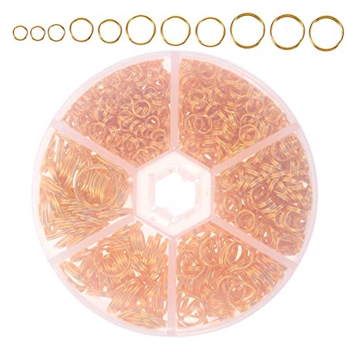 UTHCLO 690Stücke Sprungringe Doppelte Eisenringe für DIY Schmuck und Armbandverbindungen für Schmuckherstellung und Reparatur von UTHCLO