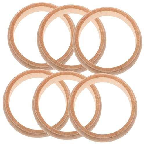 UTHCLO 6Stücke Holzarmbänder für DIY Projekte Natürliche Runde Holzringe zum Basteln Robuste Unvollendete Holzringe für Schmuckherstellung für Erwachsene UTHCLO 6Stücke Holzarmbänder für DIY Projekte Natürliche Runde Holzringe zum Basteln Robuste Unvollendete Holzringe für Schmuckherstellung für Erwachsene von UTHCLO