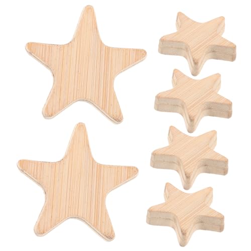UTHCLO 6Stücke Holzspäne für DIY Holzausschnitte Sternform Unbemalt für Bastelprojekte und Gestaltungen Natürlichem Holz für Sicheres Basteln Zuhause von UTHCLO