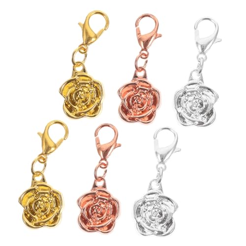 UTHCLO 6Stücke Magnetische Schmuckverschlüsse Rosenmodellierung DIY Armband und Halskettenverbindung Roségold für Schmuckherstellung und Bastelprojekte von UTHCLO
