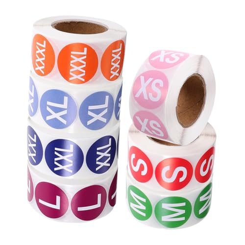 UTHCLO 7 Rollen Selbstklebende Rund Etiketten für Kleidung Xs Xxxl Je Bunte Größenaufkleber für Textilien Haushalt und Einzelhandel Praktische Größensticker UTHCLO 7 Rollen Selbstklebende Rund Etiketten für Kleidung Xs Xxxl Je Bunte Größenaufkleber für Textilien Haushalt und Einzelhandel Praktische Größensticker von UTHCLO