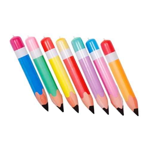 UTHCLO 7 Stück Riesige Aufblasbare Bleistifte PVC Dekoration für Schulanfang Geburtstagsfeiern und Klassenräume Farben Gelb Orange Blau Grün Rot Einfache Montage und Festliche von UTHCLO