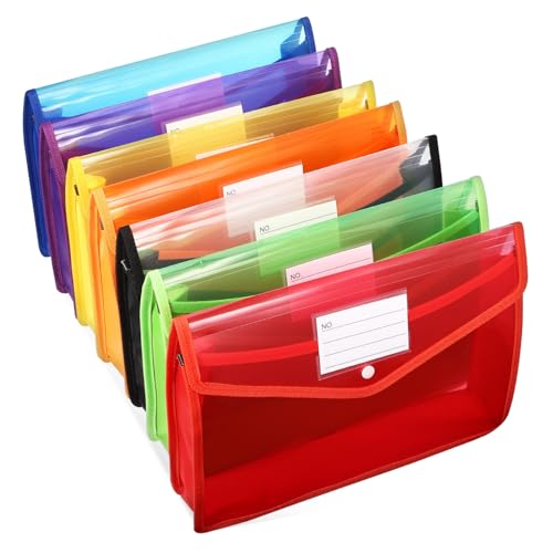 UTHCLO 7 Stück Teiliges Bunte Dokumententaschen aus PP mit Druckknopf Verschluss und Beschriftbarer Etikettentasche Transparente Erweiterbare Sichtmappen zur Einfachen Organisation UTHCLO 7 Stück Teiliges Bunte Dokumententaschen aus PP mit Druckknopf Verschluss und Beschriftbarer Etikettentasche Transparente Erweiterbare Sichtmappen zur Einfachen Organisation von UTHCLO
