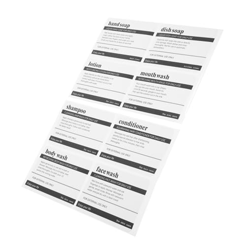 UTHCLO 8 Blätter Teiliges Wasserdichte Badezimmer Aufkleber Selbstklebend für Kosmetik und Hautpflegeprodukte Feuchtigkeitsbeständige Etiketten zur Einfachen Organisation und von UTHCLO