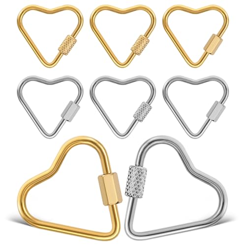 UTHCLO 8 Stück Karabiner Schlüsselbund Carabiner Clip Charm-Halter-Anhänger Verschlussclip in Herzform Schlüsselhalter Edelstahl Carabiner herzförmiger Schlüsselanhänger Rostfreier Stahl UTHCLO 8 Stück Karabiner Schlüsselbund Carabiner Clip Charm-Halter-Anhänger Verschlussclip in Herzform Schlüsselhalter Edelstahl Carabiner herzförmiger Schlüsselanhänger Rostfreier Stahl von UTHCLO