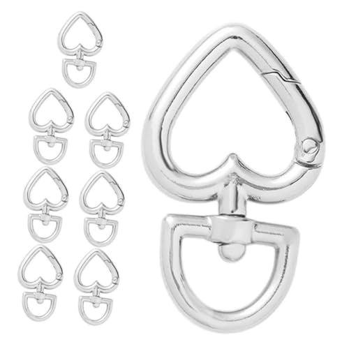 UTHCLO 8 Stück Metall Herz Schlüsselanhänger Ring Herzförmiger Hutclip Herzverschluss Herz Schlüsselanhänger Herz Karabiner Clip Lustig Geformter Karabiner Herzform von UTHCLO