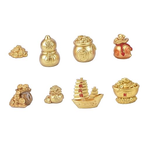 UTHCLO 8 Stück Teiliges Dekoratives DIY Harz Ornament Neujahrsaccessoire in Gold Kreative Glücksbaum Deko Umweltfreundlich Realistische Gestaltung für Festliche Wohnraumgestaltung von UTHCLO