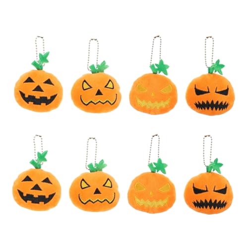 UTHCLO 8 Stück Teiliges Halloween Kürbis Schlüsselanhänger Kreative Kleine Anhänger Langlebige Cartoon Schlüsselketten für Schlüssel und Taschen Lebendige Halloween Dekoration für Fans von UTHCLO