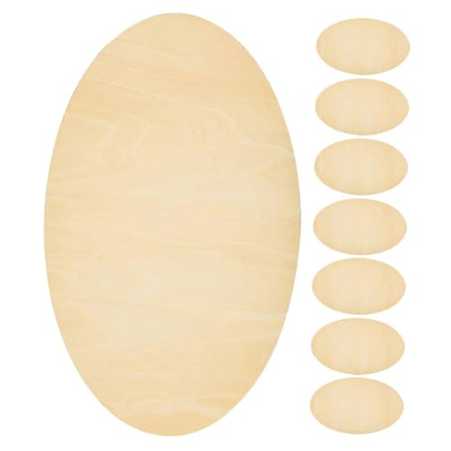 UTHCLO 8 Stück Teiliges Ovale Holzscheiben Unbehandelt zum Basteln DIY Malerei Holzstücke für Individuelle Heim Bürodekoration Langlebiges Holz Ovalzuschnitte für Kreative Holzprojekte von UTHCLO