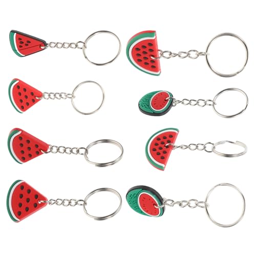 UTHCLO 8 Stück Teiliges Realistischer Wassermelonen Schlüsselanhänger aus PVC Modische Taschenanhänger Kreative Partydeko Praktische Hängende Schlüsselringe für Rucksack und Handtasche von UTHCLO
