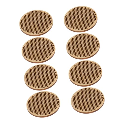 UTHCLO 8 Stück Teiliges Runde Holz Chips mit Natürlicher Struktur Leere Stickrahmen für Kreuzstich DIY Bastelanhänger für Lesezeichen Schmuck und Kreative Handarbeiten von UTHCLO