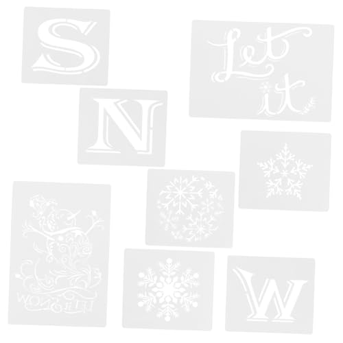 UTHCLO 8 Stück Teiliges Wiederverwendbares Weihnachts DIY Schablonen Flexible Malvorlagen aus Umweltfreundlichem Material für Schneespray Fenster und Wanddekoration Kompatibel mit von UTHCLO