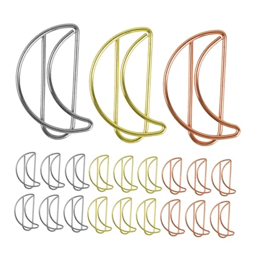 UTHCLO 90 Stück Teiliges Mondförmige Metall Büroklammern Lesezeichen Elegante Farbige Paper Clips für Dokumentenorganisation Schule Büro Zubehör Langlebig und Schonend für Papier UTHCLO 90 Stück Teiliges Mondförmige Metall Büroklammern Lesezeichen Elegante Farbige Paper Clips für Dokumentenorganisation Schule Büro Zubehör Langlebig und Schonend für Papier von UTHCLO