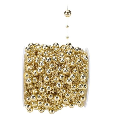 UTHCLO Abs Kunststoff Perlenkette für Weihnachtsdeko DIY Basteln Galvanisierte Beads Chain Garland für Christbaumschmuck Vielseitig für Tannenbaum Party Festtagsdekoration von UTHCLO