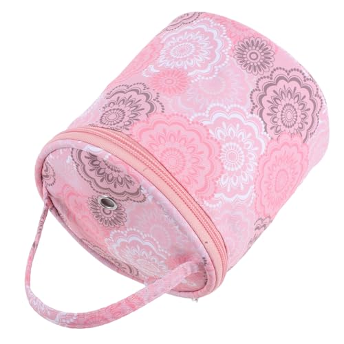 UTHCLO Aufbewahrungstasche aus Wolle Häkelgarnhalter Organisator zur Aufbewahrung von Garn Stricktasche gehäkelte Aufbewahrungstasche Häkeltasche Häkelgarn-Organizer Polyester Rosa von UTHCLO