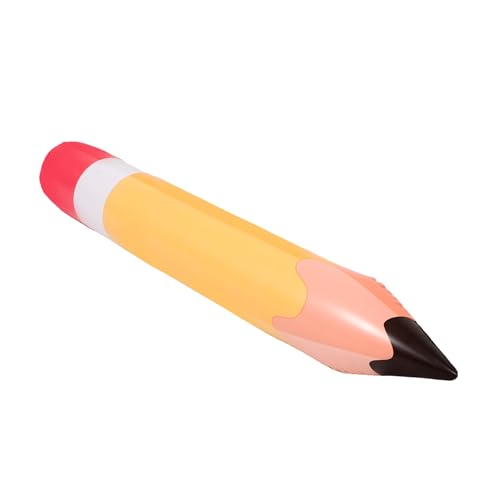 UTHCLO Aufblasbarer Bleistift Ballon Orange PVC Klassenzimmer Partydeko Kindergeburtstag Fotorequisite Niedliches Aufblasbares Schreibwaren von UTHCLO