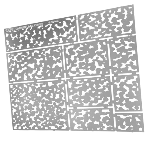 UTHCLO Camouflage Schablone DIY Spray Werkzeug Rostfrei Wiederverwendbar Dreifarbige Tarnmuster Schablone für Modellbau Bastelmalerei Präzise Muster für Dekoration und Geschenke von UTHCLO
