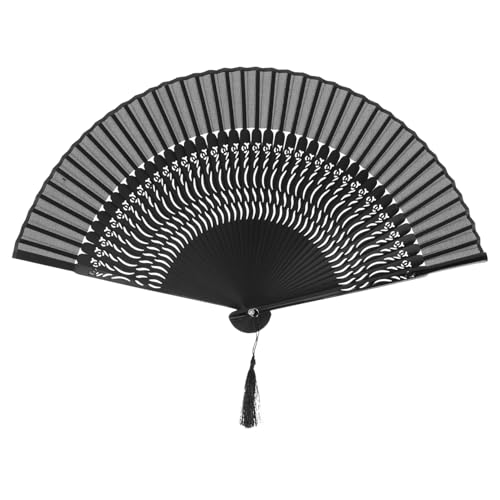 UTHCLO Chinesischer Faltbarer Handfächer mit Lackiertem Filigraner Knochenspitze Geräuschlosem Wind Leicht und Tragbar für Tanz Bühne Hochzeit Party und Diy Dekoration von UTHCLO