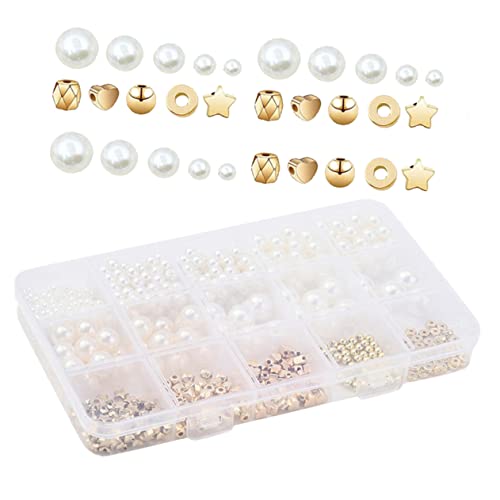 UTHCLO DIY Perlen mit Imitation Perlperlen Fächer Sternknöpfe für Armband und Schmuckherstellung Kreative Bastelperlen für Handwerk und Dekoration von UTHCLO