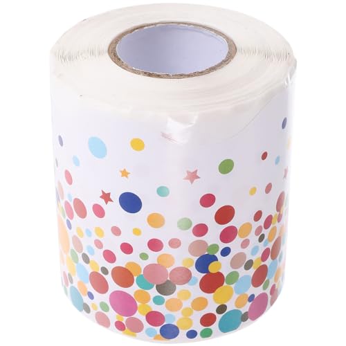 UTHCLO Dekoratives Randpapier mit Punkten Selbstklebender Bunter Border Sticker für Klassenzimmer und Bastelprojekte für Tafel und Pinnwandgestaltung von UTHCLO