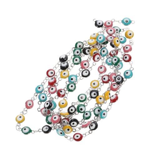 UTHCLO Evil Eye Link Chain Bunte Perlenkette für DIY Schmuck Handgemachte Armbänder Halsketten Schutzamulett Charm Kette für Damen und Bastelprojekte von UTHCLO