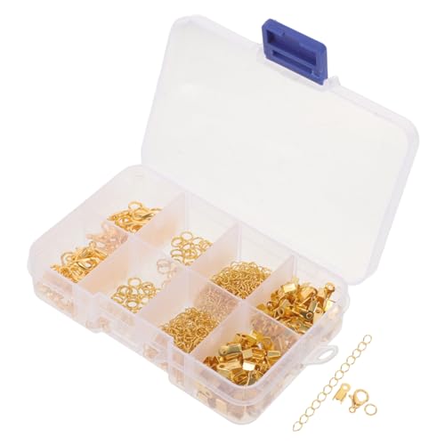 UTHCLO Goldene Schmuckverschlüsse Lobster Karabiner Verschlüsse Jump Ringe Crimp Enden DIY Zubehör für Halsketten Armbänder Schlüsselanhänger Langlebige Metalllegierung Fach von UTHCLO