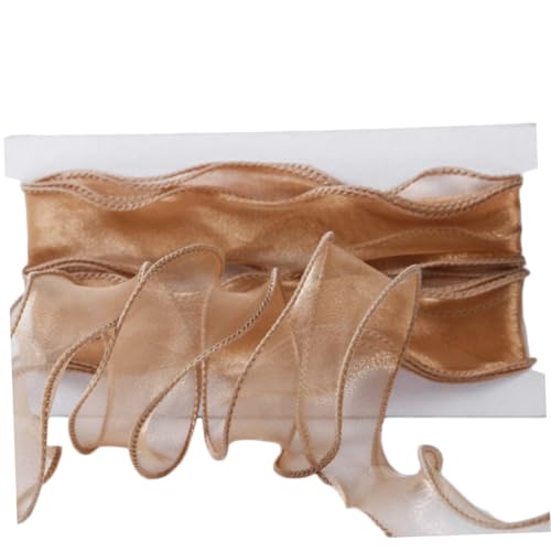 UTHCLO Goldgerandetes Mermaid Tail DIY Schneegarn Dekoband Breit Vielseitiges Polyester Geschenkband für Festliche Hochzeit und Bastelprojekte von UTHCLO