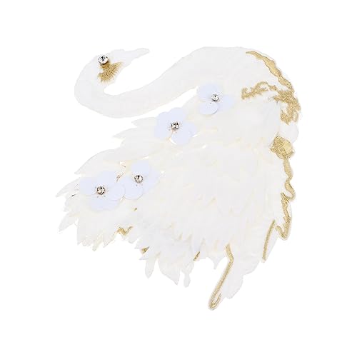 UTHCLO Großer Schwan Embroidery Applikation Patch Für Kleidung Hüte Taschen Handwerk Dekoration DIY Stoffstickerei Schwan Patches Kleidungspatches Aufnäher von UTHCLO