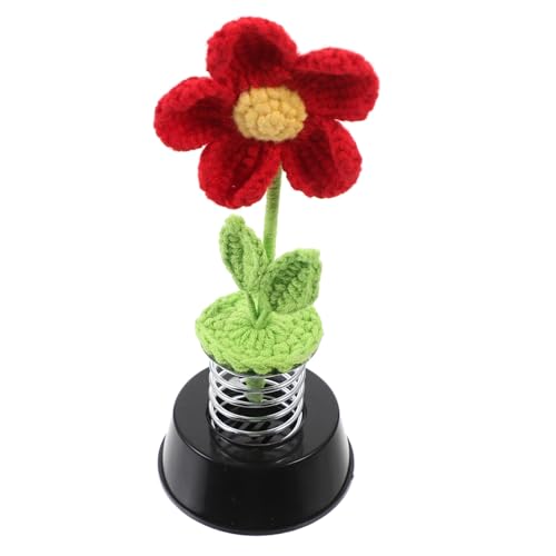 UTHCLO Handgefertigte Häkelrose Künstliche Blume Dekoration Realistischer Kleiner Häkelblumen Bonsai für Schreibtisch Büro Raumdeko Robuste Verarbeitung Ansprechendes von UTHCLO