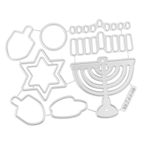 UTHCLO Hanukkah Stanzschablone aus Metall DIY Bastelschablone für Scrapbooking und Karten Dekoratives Schneidewerkzeug für Lichtfest Langlebige Stanzform mit Hohem Kohlenstoffgehalt für von UTHCLO