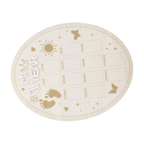 UTHCLO Holz Fotorahmen Babywachstum Monate Bilderrahmen für Geburtstag Babyzimmer Dekoration Neugeborene Babyparty Andenken Leichtes Design von UTHCLO