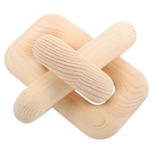 UTHCLO Holz-knotendekor mit Drei Ringen Natürliche Holzornamente für Bücherregal Couchtisch-deko Handgefertigte Holzgliederkette für Wohnzimmer Rustikaler Landhausstil Kratzfestes Design von UTHCLO
