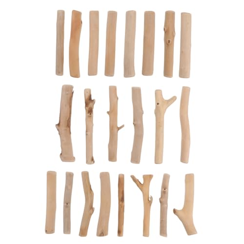 UTHCLO Holzblockmaterial Eisstiele zum Basteln Stöcke natürliche Baumstämme Bastelstangen Zweige Stockmaterial DIY-Material Sticks für Fotorequisiten Bastelmaterial zum Selbermachen Khaki von UTHCLO