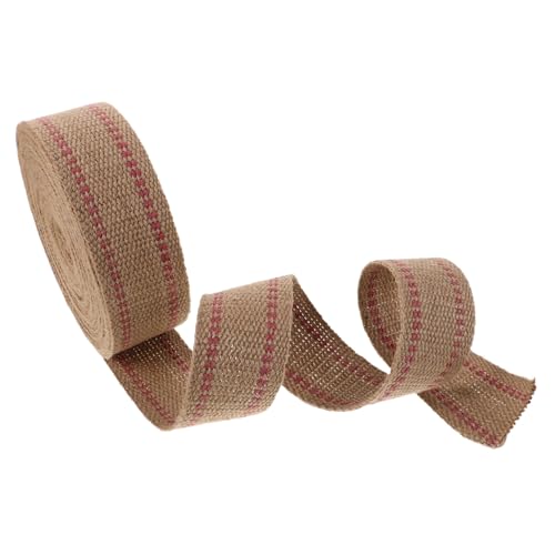 UTHCLO Jute-webbing Breit mit Roten Streifen Natürliches Strapazierfähiges Polstermaterial für Stuhlreparatur Bastelarbeiten und Möbeldekoration Vielseitig Einsetzbar von UTHCLO
