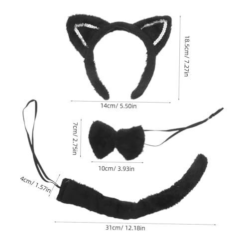 UTHCLO Katzenohren Stirnband Set mit Weichem und Schleife Halloween Katzenkostüm Zubehör für Erwachsene Leichtes Modisches Cosplay für Partys und Verkleidungen von UTHCLO