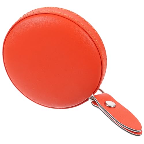 UTHCLO Maßband aus PU Leder Flexibel mit Doppelseitiger Genaues Körper und Kleidermaßband Leichtes Tragbares Messband für Körpermaße und Nähen Niedliches Design Orange von UTHCLO