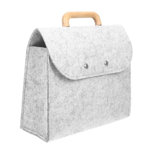 UTHCLO Minimalistische Filztasche mit Holzgriff Große Business organizer Tote Bag Geräumige Dokumenten aufbewahrungstasche für Büro und Reisen Stilvoller Filz Shopper für Damen und von UTHCLO