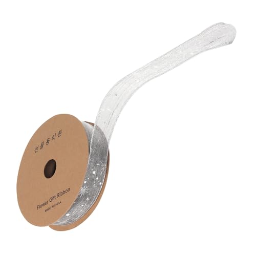 UTHCLO Organza Geschenkband mit Goldfolien Motiven Transparent Glatte Oberfläche Vielseitig für DIY Basteln Blumensträuße Geschenkverpackung Party Hochzeitsdeko Geeignet von UTHCLO