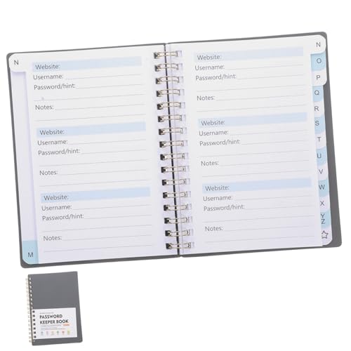 UTHCLO Passwort Organizer Spiralbuch mit Alphabetischen Registerkarten Portables Notizbuch für Sichere Website Logins Wiederverwendbar Robust und Einfach zu Handhaben UTHCLO Passwort Organizer Spiralbuch mit Alphabetischen Registerkarten Portables Notizbuch für Sichere Website Logins Wiederverwendbar Robust und Einfach zu Handhaben von UTHCLO