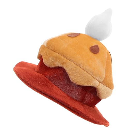 UTHCLO Plüsch Halloween Kürbis Hut Lustiges Food Kostüm für Erwachsene und Teens Weicher Festhut zum Verkleiden Runder Kürbiskuchen Kopfschmuck für Weihnachten und Rollenspiele von UTHCLO