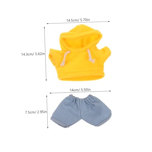 UTHCLO Plüschbär Kleidung Set für Puppen Weicher Kapuzenpullover und Jeans Kuschelige Puppenkleidung Bequemes Outfit für Stofftiere für Dress Up von UTHCLO