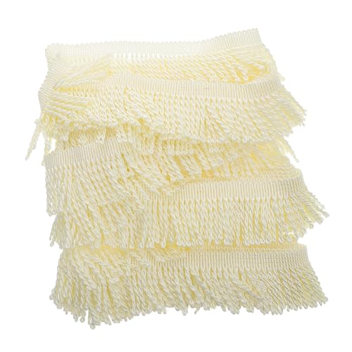 UTHCLO Polyester seiden quastenborte für Vorhänge Strapazierfähige DIY Nähborte Vielseitiger Fransenbesatz für Wohn Lampendekoration Helljadefarben von UTHCLO