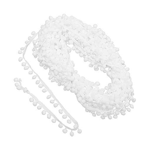 UTHCLO Pompom-Spitze Dekorationen Stickerei Poms Plüsch für Blau Zubehör wolle bunt sticken Fell Fransen nähen Kleidungsstücke DIY trimmen DIY Nähhandwerk Nähen trimmen Polyester Weiß von UTHCLO