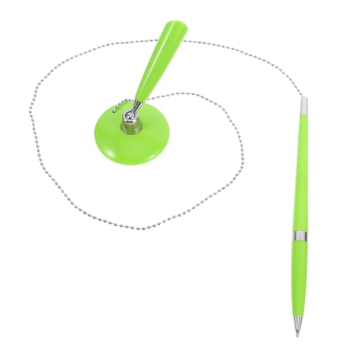 UTHCLO Professioneller Kugelschreiber mit Kette Ergonomischer Tisch Fixierstift für Bank Hotel und Büro Glattes Schreiben Langlebiges Kunststoffmaterial Grüner Desktop Signaturstift für von UTHCLO